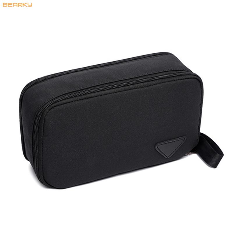 Customized Waterproof Polyester Black Mens Toiletry Bag Personalized Cosmetic Bags